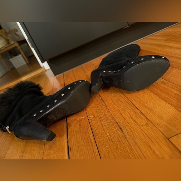 Black Suede Boots with Studded detail - Picture 3 of 4